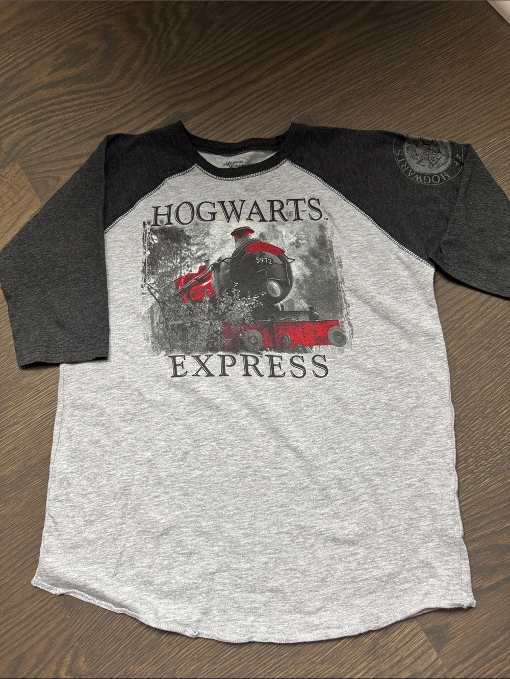 Kids Grey & Black Hogwarts Express Raglan Tee